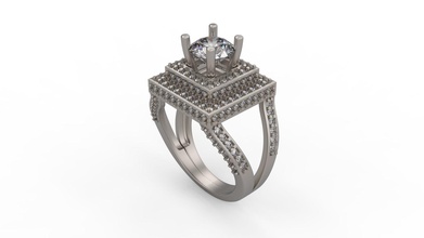 donna solitario squillare 259 oro gioiello gioielleria argento stampabile diamante moda nozze zaffiro rubino amore san valentino engagement anelli 3d print model - Mito3D