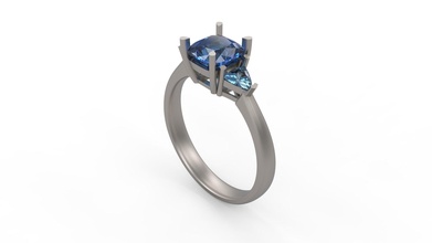 femme solitaire bague 268 or bijou bijoux argent imprimable diamant mode mariage saphir rubis l'amour valentin anneaux 3d print model - Mito3D