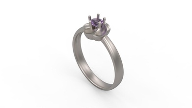 frau solitär ring 275 gold juwel schmuck silber druckbar diamant mode hochzeit saphir rubin liebe valentinstag ringe 3d print model - Mito3D
