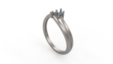 Frau Solitär Ring 277 Gold Juwel Schmuck Silber druckbar Diamant Mode Hochzeit Saphir Rubin Liebe Valentinstag Ringe 3d print model - Mito3D