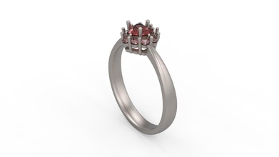 mulher solitário anel 292 ouro jóia joalheria prata imprimível diamante moda casamento saphire rubi amar namorados argolas 3d print model - Mito3D