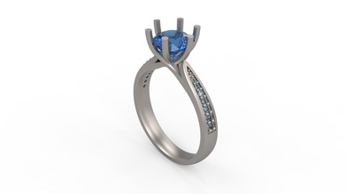 femme solitaire bague 296 or bijou bijoux argent imprimable diamant mode mariage saphir rubis l'amour Valentin anneaux 3d print model - Mito3D