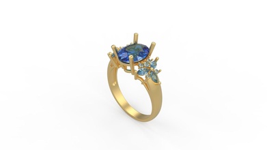 Kadın Solitaire yüzük 303 altın mücevher takı gümüş yazdırılabilir elmas moda düğün safir yakut Aşk sevgili yüzükler 3d print model - Mito3D