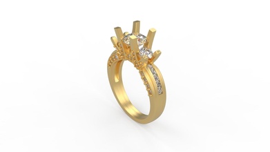 Kadın Solitaire yüzük 304 altın mücevher takı gümüş yazdırılabilir elmas moda düğün safir yakut Aşk sevgili yüzükler 3d print model - Mito3D