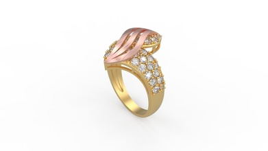 femme solitaire bague 318 or bijou bijoux argent imprimable diamant mode mariage saphir rubis l'amour valentin engagem anneaux 3d print model - Mito3D