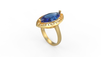 mujer solitario anillo 319 oro joya joyería plata imprimible diamante Moda Boda zafiro rubí amor enamorado enganchar anillos 3d print model - Mito3D