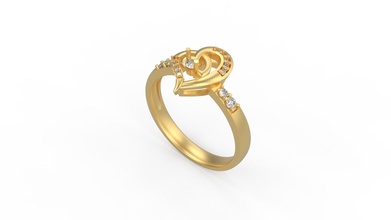 mulher solitário anel 321 ouro jóia joalheria prata imprimível diamante moda casamento saphire rubi amar namorados coração argolas 3d print model - Mito3D