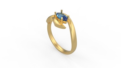 mujer solitario anillo 326 oro joya joyería plata imprimible diamante moda boda zafiro rubí amor anillos 3d print model - Mito3D