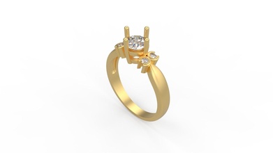woman solitaire ring 327 gold jewel jewellry jewelry silver printable diamond fashion wedding saphire ruby love valentine rings 3d print model - Mito3D