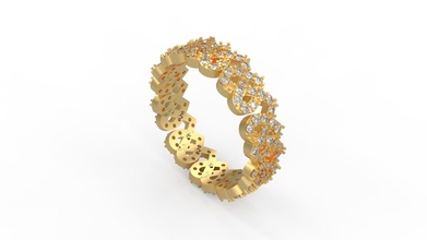 mulher solitário anel 329 ouro jóia joalheria prata imprimível diamante moda Casamento Saphire rubi amar coração argolas 3d print model - Mito3D