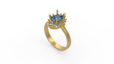 mulher solitário anel 332 ouro jóia joalheria prata imprimível diamante moda casamento saphire rubi amar namorados argolas 3d print model - Mito3D