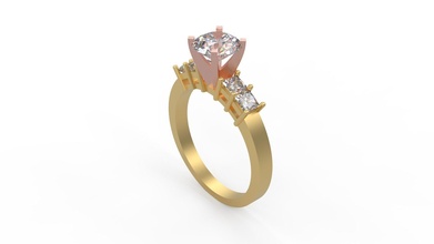 Kadın Solitaire yüzük 341 altın mücevher takı gümüş yazdırılabilir elmas moda düğün safir yakut Aşk sevgili yüzükler 3d print model - Mito3D