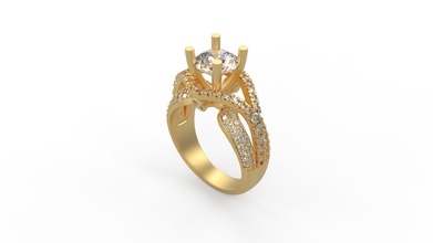 mulher solitário anel 343 ouro jóia joalheria prata imprimível diamante moda casamento saphire rubi amar namorados argolas 3d print model - Mito3D
