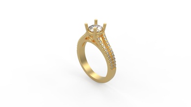 kadın solitaire yüzük 344 altın mücevher takı gümüş yazdırılabilir elmas moda düğün safir yakut aşk sevgili yüzükler 3d print model - Mito3D