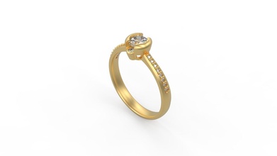 mulher solitário anel 346 ouro jóia joalheria prata imprimível diamante moda casamento saphire rubi amar namorados argolas 3d print model - Mito3D