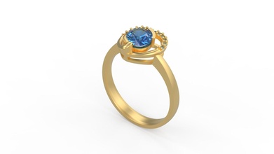mulher solitário anel 350 ouro jóia joalheria prata imprimível diamante moda Casamento Saphire rubi amar namorados argolas 3d print model - Mito3D