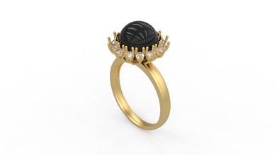 Kadın Solitaire yüzük 351 altın mücevher takı gümüş yazdırılabilir elmas moda düğün safir yakut Aşk sevgili 3d print model - Mito3D