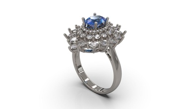 mulher solitário anel 35 ouro jóia joalheria prata imprimível diamante moda Casamento Saphire rubi engagem noivado argolas 3d print model - Mito3D