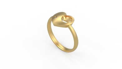 kadın solitaire yüzük 352 altın mücevher takı gümüş yazdırılabilir elmas moda düğün safir yakut aşk sevgili kalp taç yüzükler 3d print model - Mito3D