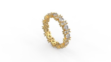 mujer solitario anillo 359 oro joya joyería plata imprimible diamante moda boda zafiro rubí amor enamorado infinito anillos 3d print model - Mito3D