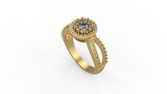 woman solitaire ring 367 gold jewel jewellry jewelry silver printable diamond fashion wedding saphire ruby love rings 3d print model - Mito3D
