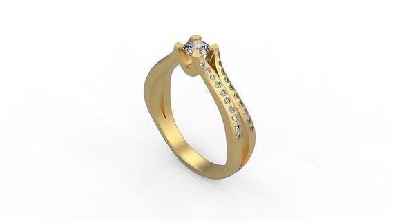 Frau Solitär Ring 369 Gold Juwel Schmuck Silber druckbar Diamant Mode Hochzeit Saphir Rubin Liebe Ringe 3d print model - Mito3D
