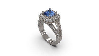 femme solitaire bague 39 or bijou bijoux argent imprimable diamant mode mariage saphir rubis 3d print model - Mito3D
