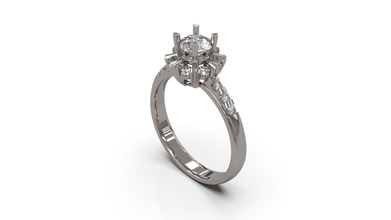 mujer solitario anillo 40 oro joya joyería plata imprimible diamante Moda Boda zafiro rubí enganchar belleza compromiso 3d print model - Mito3D