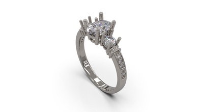 mujer solitario anillo 42 oro joya joyería plata imprimible diamante moda boda zafiro rubí enganchar compromiso belleza anillos 3d print model - Mito3D