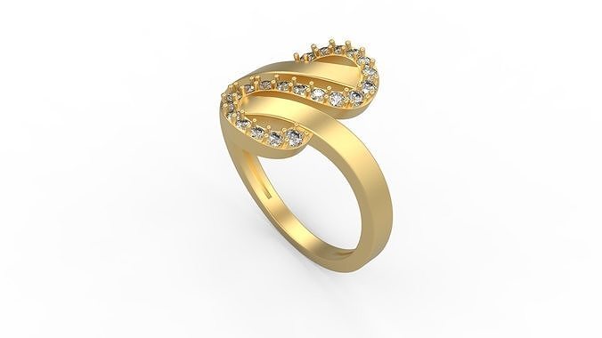 mujer solitario anillo 435 oro joya joyería plata imprimible diamante Boda pavimentar conjunto canales Roca tensión aureola Clásico trilogía nupcial compromiso anillos 3D print model - Mito3D