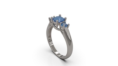 frau solitär ring 43 gold juwel schmuck silber druckbar diamant mode hochzeit saphir rubin engagem engagement schönheit ringe 3d print model - Mito3D