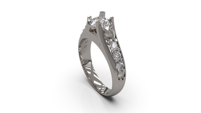 mujer solitario anillo 44 oro joya joyería plata imprimible diamante moda boda zafiro rubí anillos 3d print model - Mito3D