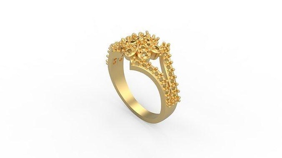 woman solitaire ring 490 gold jewel jewellry silver printable diamond wedding pave channelset side stone three tension halo vintage trilogy bridal set engagement floral jewelry rings 3d print model - Mito3D
