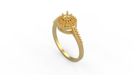 Kadın Solitaire yüzük 491 altın mücevher takı gümüş yazdırılabilir elmas düğün döşemek kanal seti yan taş gerginlik hale nostaljik üçleme gelin Ayarlamak nişan yüzükler 3d print model - Mito3D