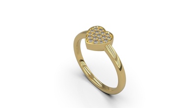 Kadın Solitaire yüzük 91 altın mücevher takı gümüş yazdırılabilir elmas moda düğün safir yakut Aşk sevgili angagem kalp 3d print model - Mito3D