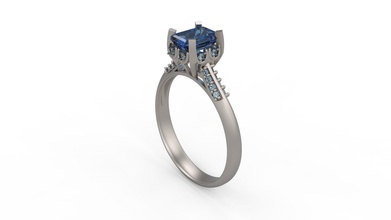 mujer solitario anillo 291 oro joya joyería plata imprimible diamante Moda Boda zafiro rubí amor enamorado anillos 3d print model - Mito3D