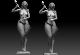 kadın spor fitness 3d model vücut motivasyon pozitiflik karakter kız insan iğnelemek heykel kas heykeller anatomi şişman sağlık erkek amatör şekil vermek sanat 3d print model - Mito3D