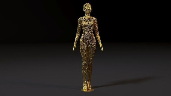 donna statua torso femmina umano voronoi corpo anatomia muscolatura tori arte sculture 3d print model - Mito3D