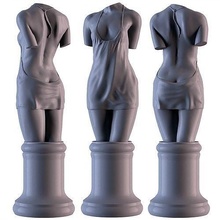 mujer torso humano cuerpo niña estatua miniatura decoración imprimible 3dprinter hembra busto plata oro anillo resina molde base paño muscular arte esculturas 3d print model - Mito3D