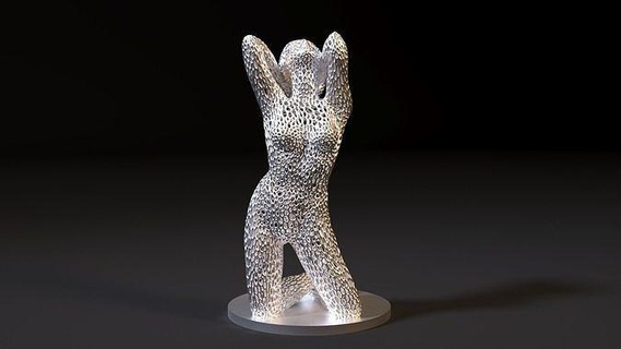 femme torse femelle humain voronoi corps anatomie musculature tors art musclé sculptures 3d print model - Mito3D