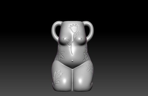 mujer florero cerámica figura porcelana cerámico bodyscan estatua cuerpo jarra flores regordeta Arte esculturas maceta 3d print model - Mito3D