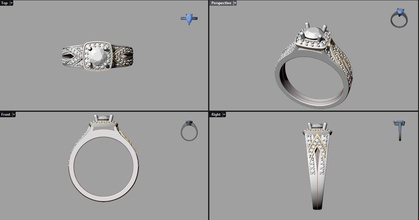 femme très belle bague en diamant de l'anneau bijoux or d'argent le imprimable joyau mariage l'engagement gem la livre sterling platine collier engagem l'habillement brillant mode beauté les anneaux 3d print model - Mito3D