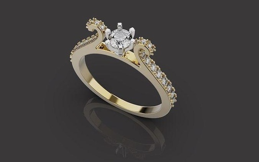 mujer Boda anillo 0075 anillos oro imprimible diamante plata joyería Moda joya platino lujo brillante niña lux 3d print model - Mito3D