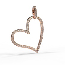 cuore pietre pendente 3d design gioielleria amore gioiello cad 3dprint argento oro lusso platino prezioso stampabile ciondoli 3d print model - Mito3D