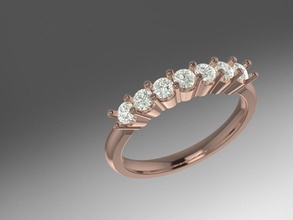 womans ring 7 gems jewelry gold diamonds love fashion symbol luxury rings 3d print model - Mito3D