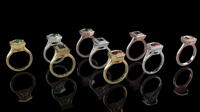 women ring donne squillare oro rosa argento 3dmodel cubano stampabile Uniti d'America ragazza gioielleria silver925 anelli 3d print model - Mito3D