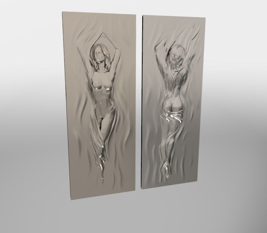 Frauen 3d-Druck Modell 3d drucken Kunst die Erleichterung Wandbild Bild basrelief Skulptur Skulpturen 3D print model - Mito3D