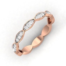 mujer banda anillo 3dm joyería joya Boda oro diamante aureola anillos abultar colección solitario compromiso 3d print model - Mito3D