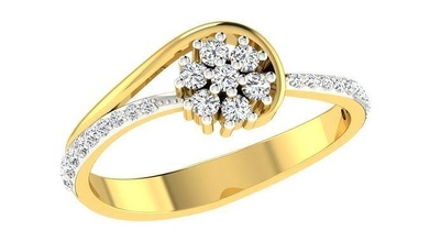mujer compromiso flor derivación banda anillo boda imprimible joya diamante plata oro joyería blanco mujeres moda anillos deshierbe pareja platino 3d print model - Mito3D