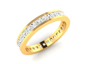 mujer banda anillo 3dm stl joya Boda compromiso joyería imprimible diamante plata eternidad oro libra esterlina blanco brillante platino anillos lujo 3d print model - Mito3D